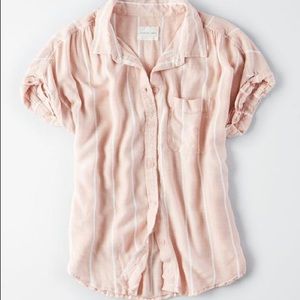 AE Blush Short Sleeve Button Down